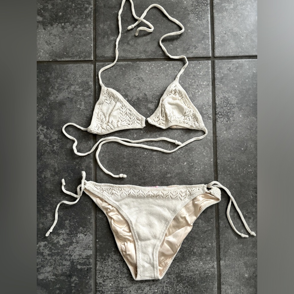 Sparkle Crochet Lined Bikini Top & Bottoms